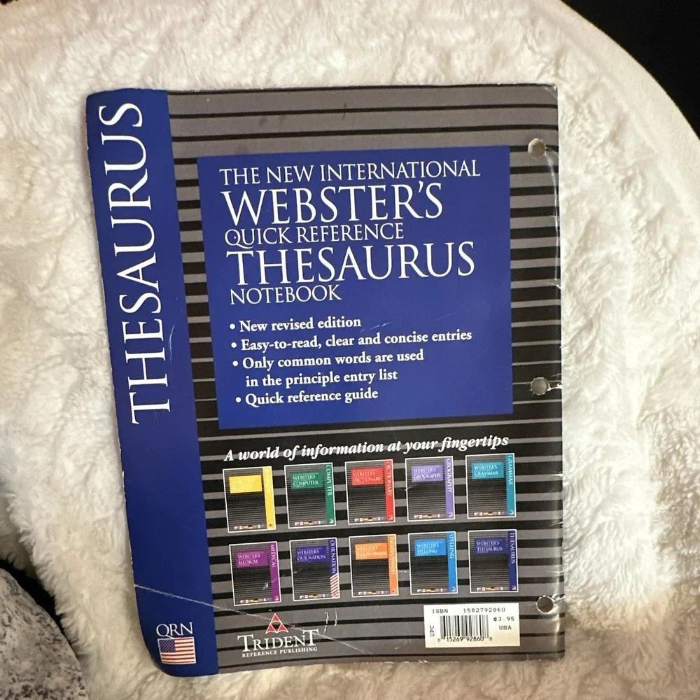 Webster's Quick Reference Thesaurus Notebook Paperback Revised 2006 112p